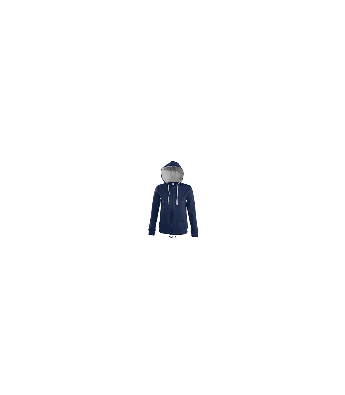 VESTE ZIPPEE CAPUCHE CONTRASTEE FEMME BLEUE MARINE
