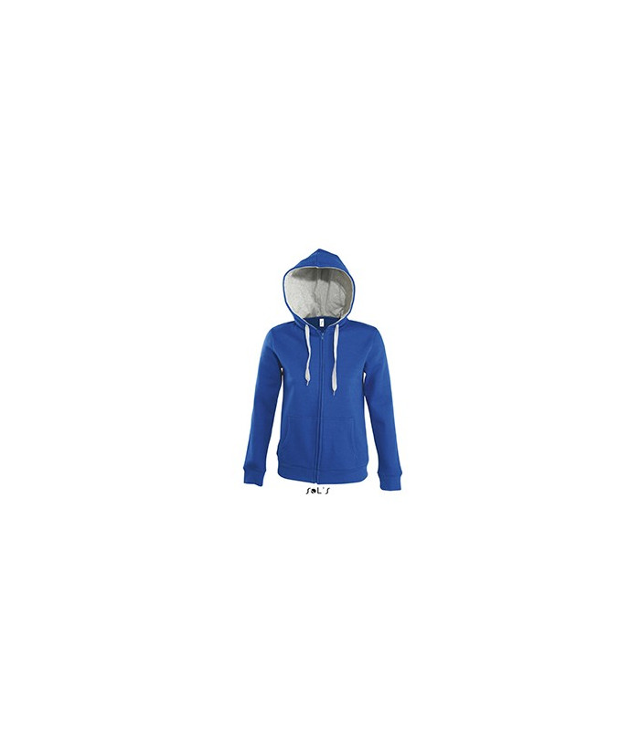 VESTE ZIPPEE CAPUCHE CONTRASTEE FEMME BLEUE ROY