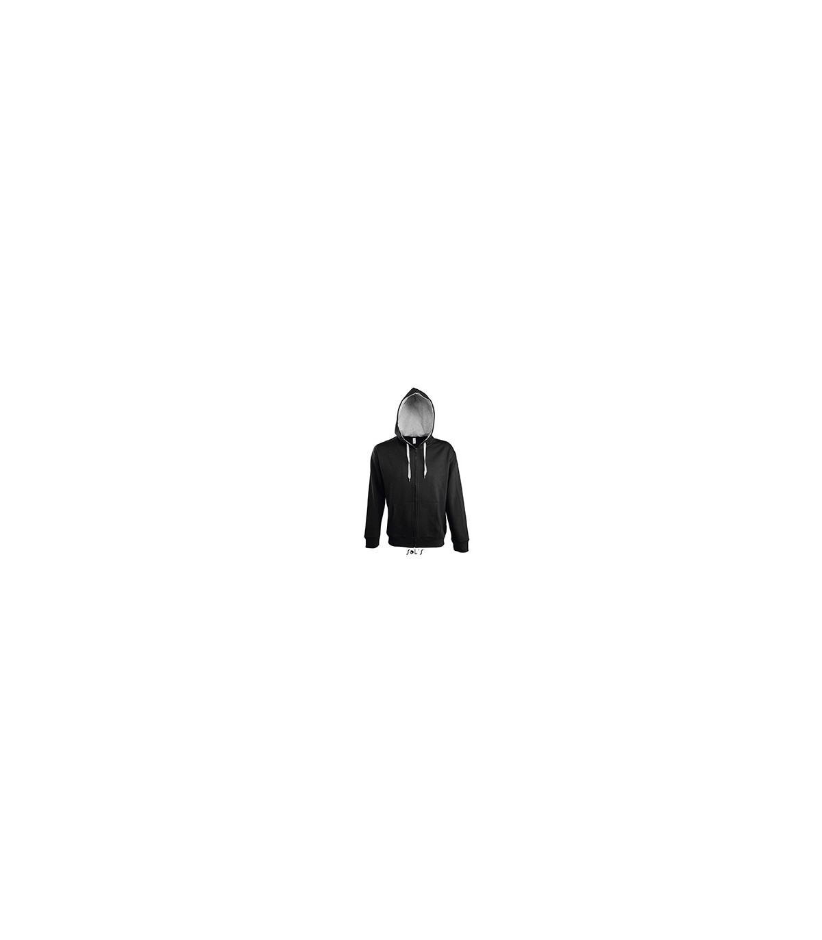 VESTE ZIPPEE CAPUCHE CONTRASTEE HOMME NOIRE