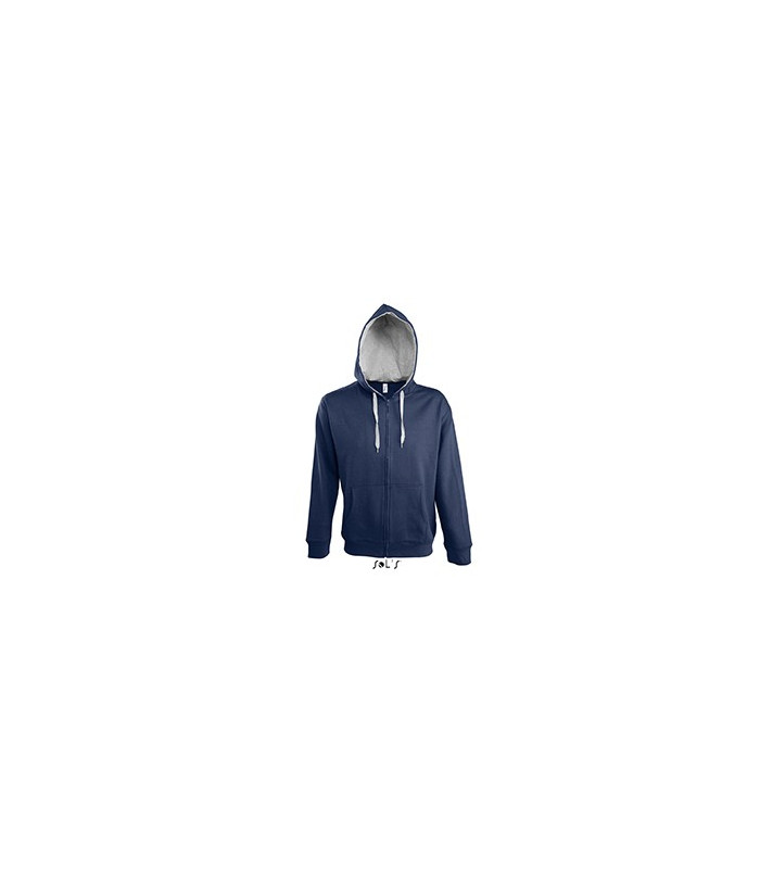 VESTE ZIPPEE CAPUCHE CONTRASTEE HOMME BLEUE MARINE