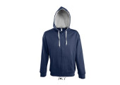 VESTE ZIPPEE CAPUCHE CONTRASTEE HOMME BLEUE MARINE