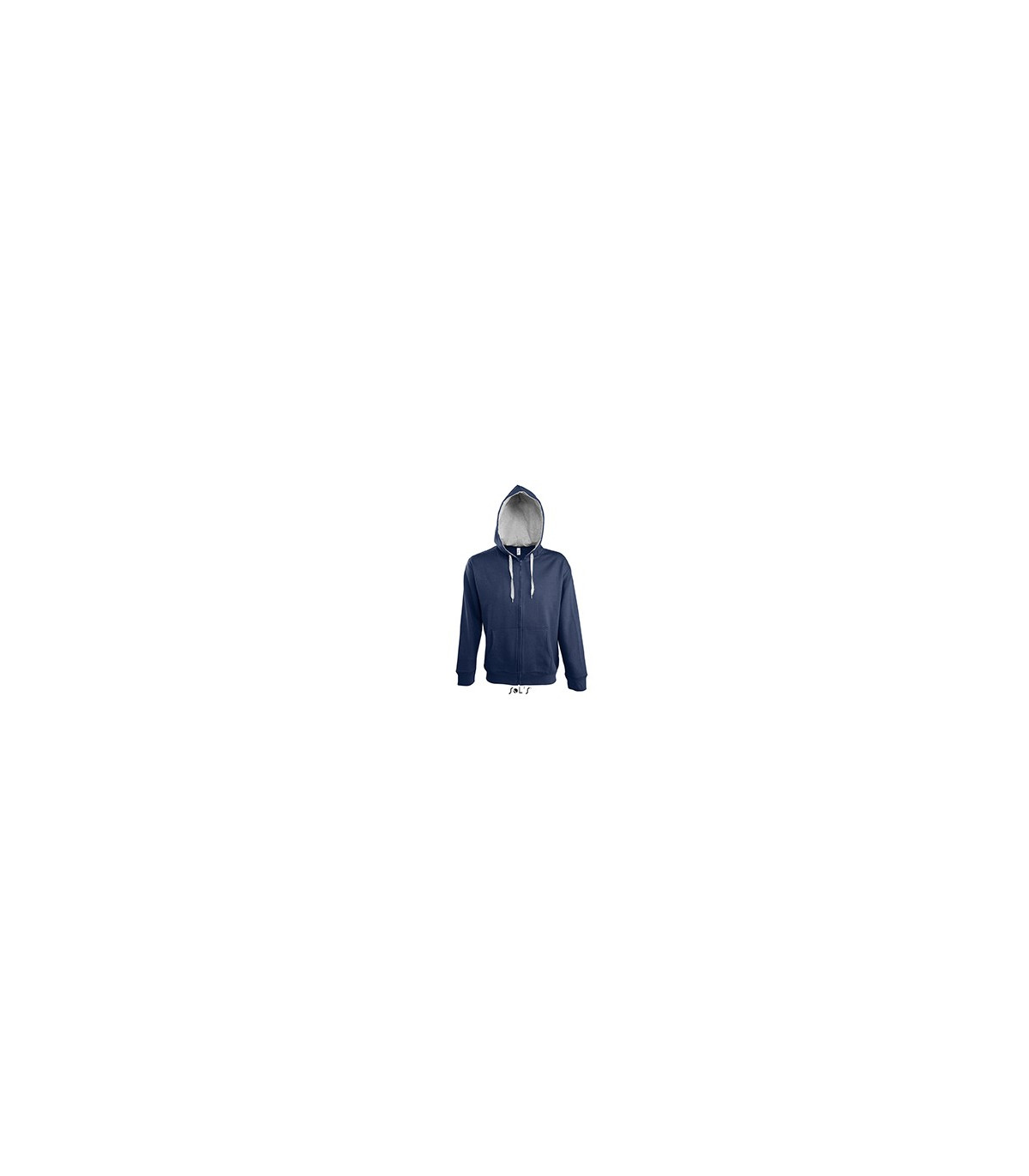 VESTE ZIPPEE CAPUCHE CONTRASTEE HOMME BLEUE MARINE