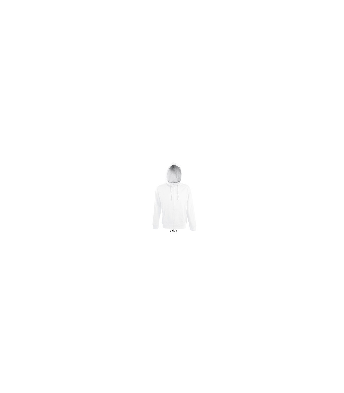 VESTE ZIPPEE CAPUCHE CONTRASTEE HOMME BLANCHE