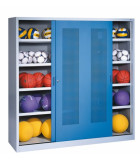 ARMOIRE SALLE DE SPORT PORTES COULISSANTES PERFOREES