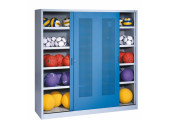 ARMOIRE SALLE DE SPORT PORTES COULISSANTES PERFOREES