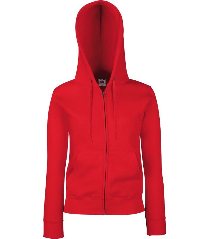 VESTE ZIPPEE CAPUCHE FEMME ROUGE