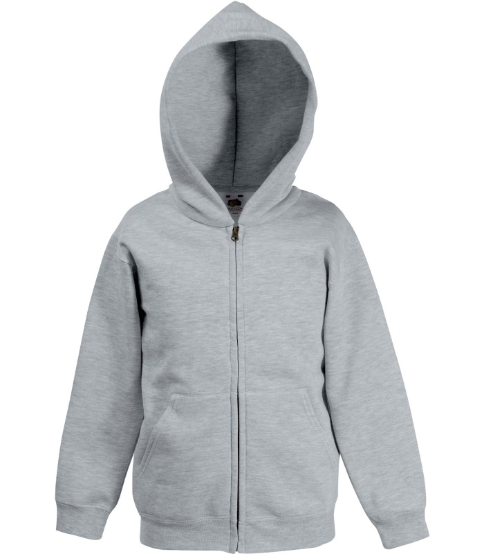 VESTE ZIPPEE CAPUCHE ENFANT FRUIT OF THE LOOM GRISE