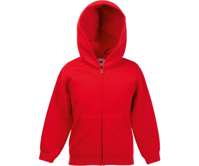 VESTE ZIPPEE CAPUCHE ENFANT FRUIT OF THE LOOM ROUGE