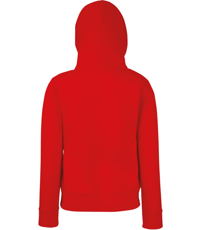 VESTE ZIPPEE CAPUCHE HOMME ROUGE VUE DOS