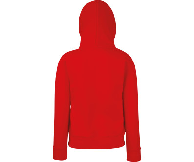 VESTE ZIPPEE CAPUCHE HOMME ROUGE VUE DOS