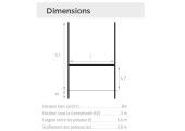 DIMENSIONS PAIRE DE POTEAUX RUGBY ALUMINIUM A SCELLER