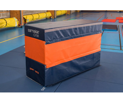 PLINTH MOUSSE MODULABLE 3 ETAGES SARNEIGE ORANGE ET BLEU