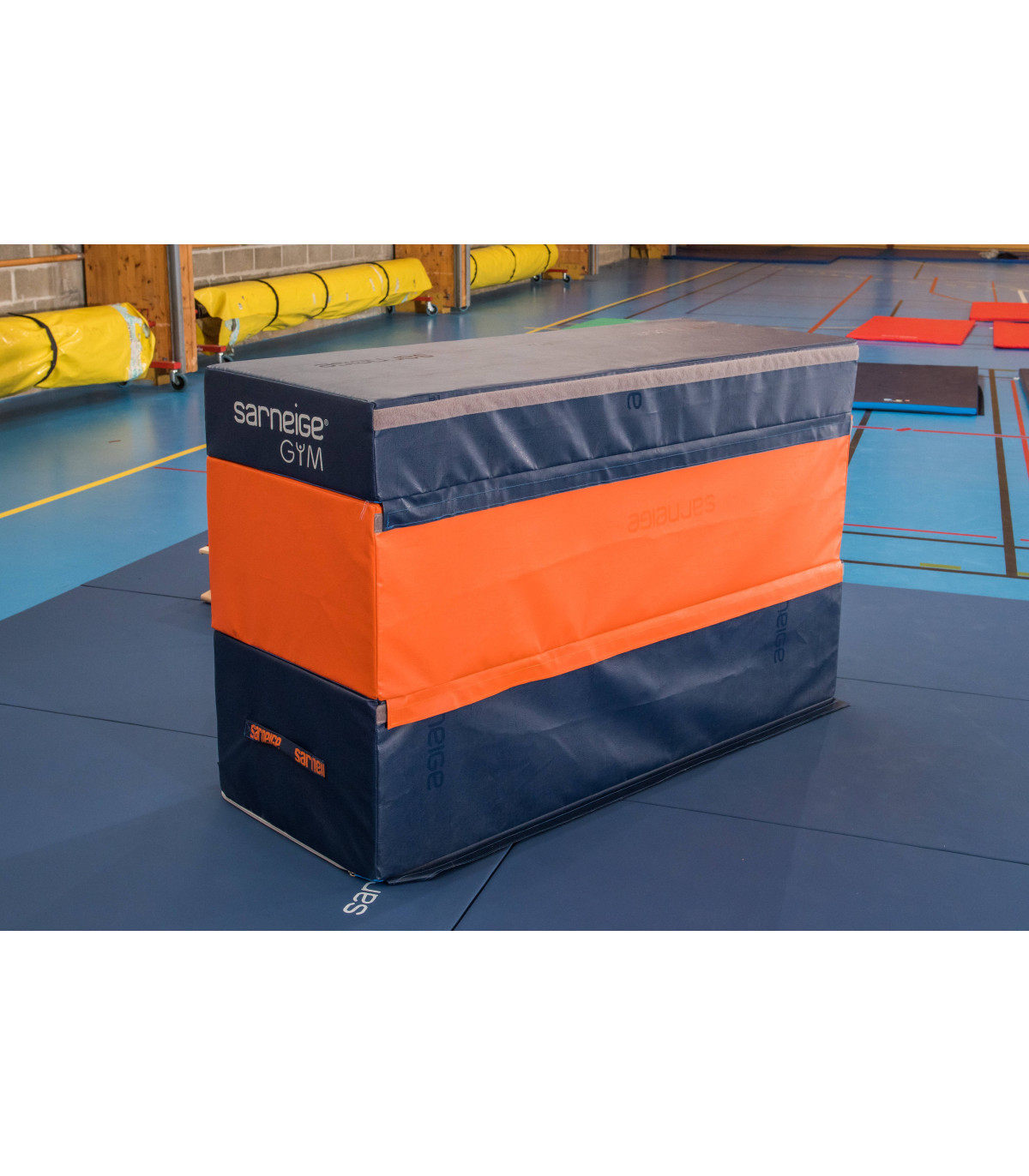 PLINTH MOUSSE MODULABLE 3 ETAGES SARNEIGE ORANGE ET BLEU