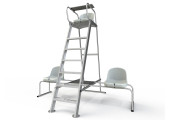 CHAISE ARBITRE TENNIS ALU MINIUM AVEC CHAISES LATERALES 