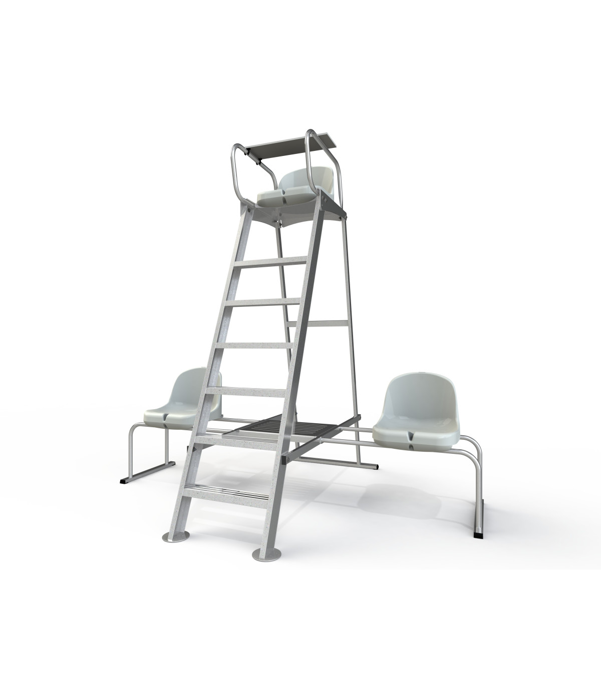 CHAISE ARBITRE TENNIS ALU MINIUM AVEC CHAISES LATERALES 