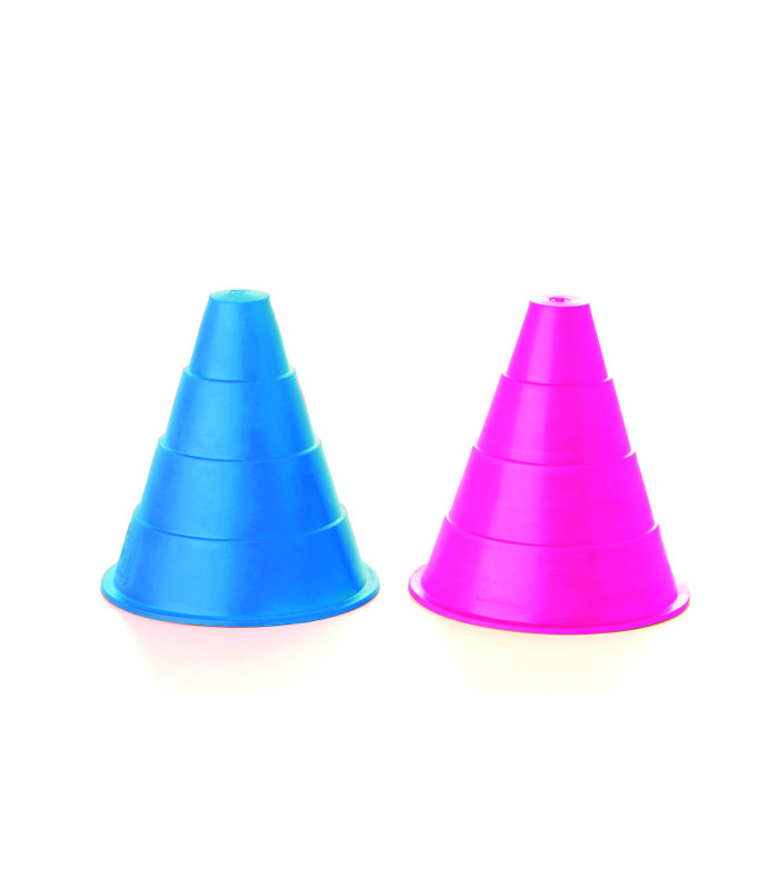 CONE DE SPORT EXTRA SOUPLE 16 CM BLEU ET ROSE