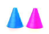 CONE DE SPORT EXTRA SOUPLE 16 CM BLEU ET ROSE