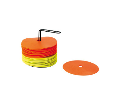 LOT DE 24 DISQUES DE DELIMITATION JAUNES ET ORANGES