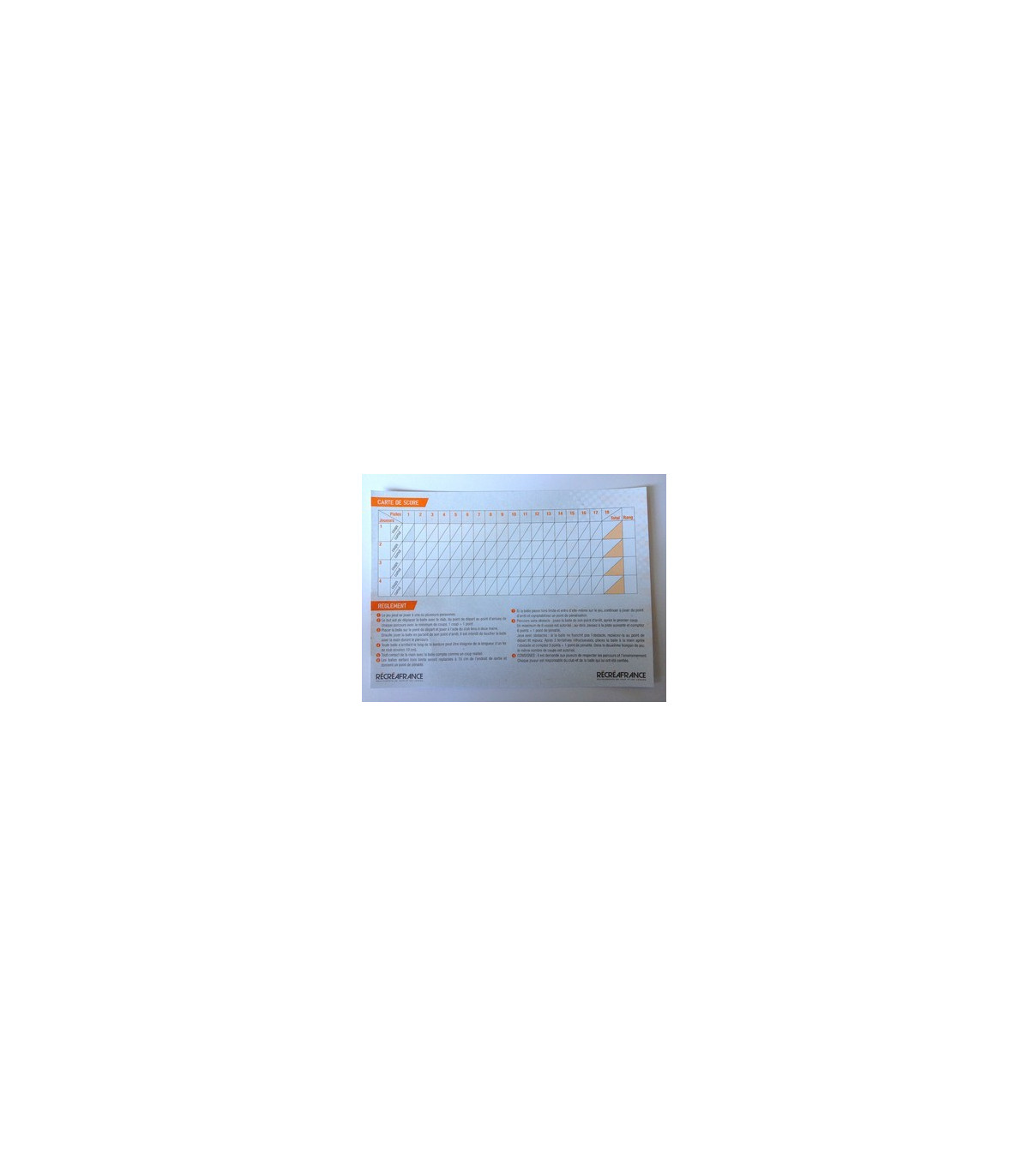 LOT DE 100 FEUILLES DE SCORE MINIGOLF 