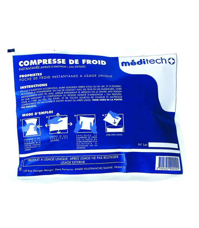 LOT DE 12 COMPRESSES DE FROID INSTANTANÉ