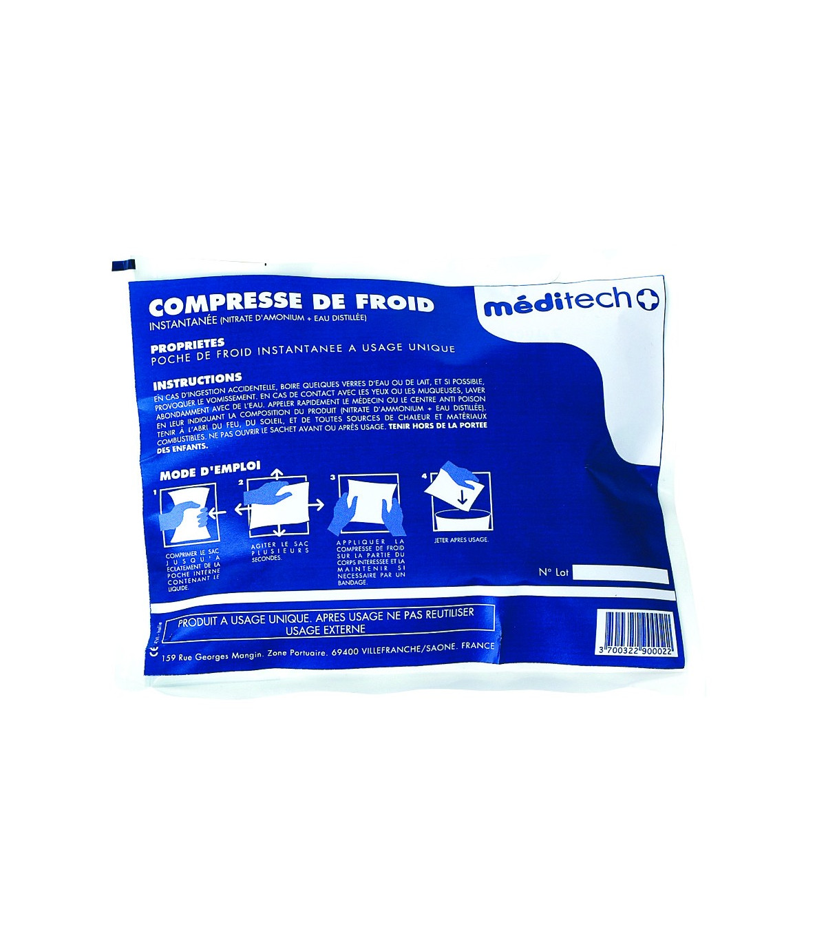 LOT DE 12 COMPRESSES DE FROID INSTANTANÉ