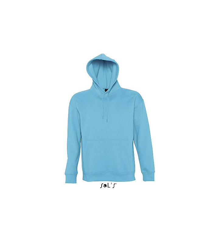 SWEAT-SHIRT CAPUCHE MIXTE MOLLETON 320 BLEU TURQUOISE