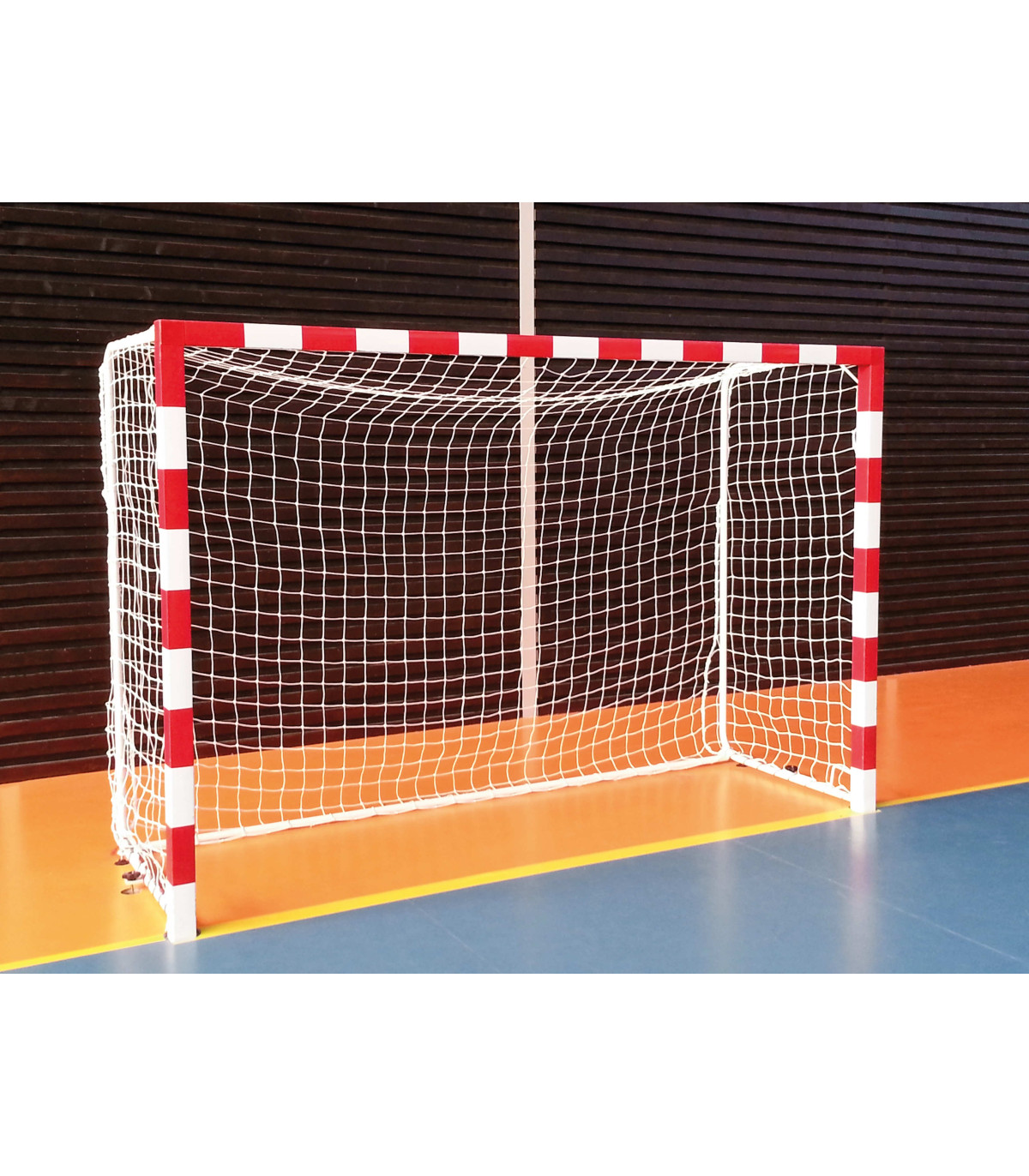PAIRE DE BUTS HANDBALL COMPETITION ACIER AVEC BARRE STABILISATION