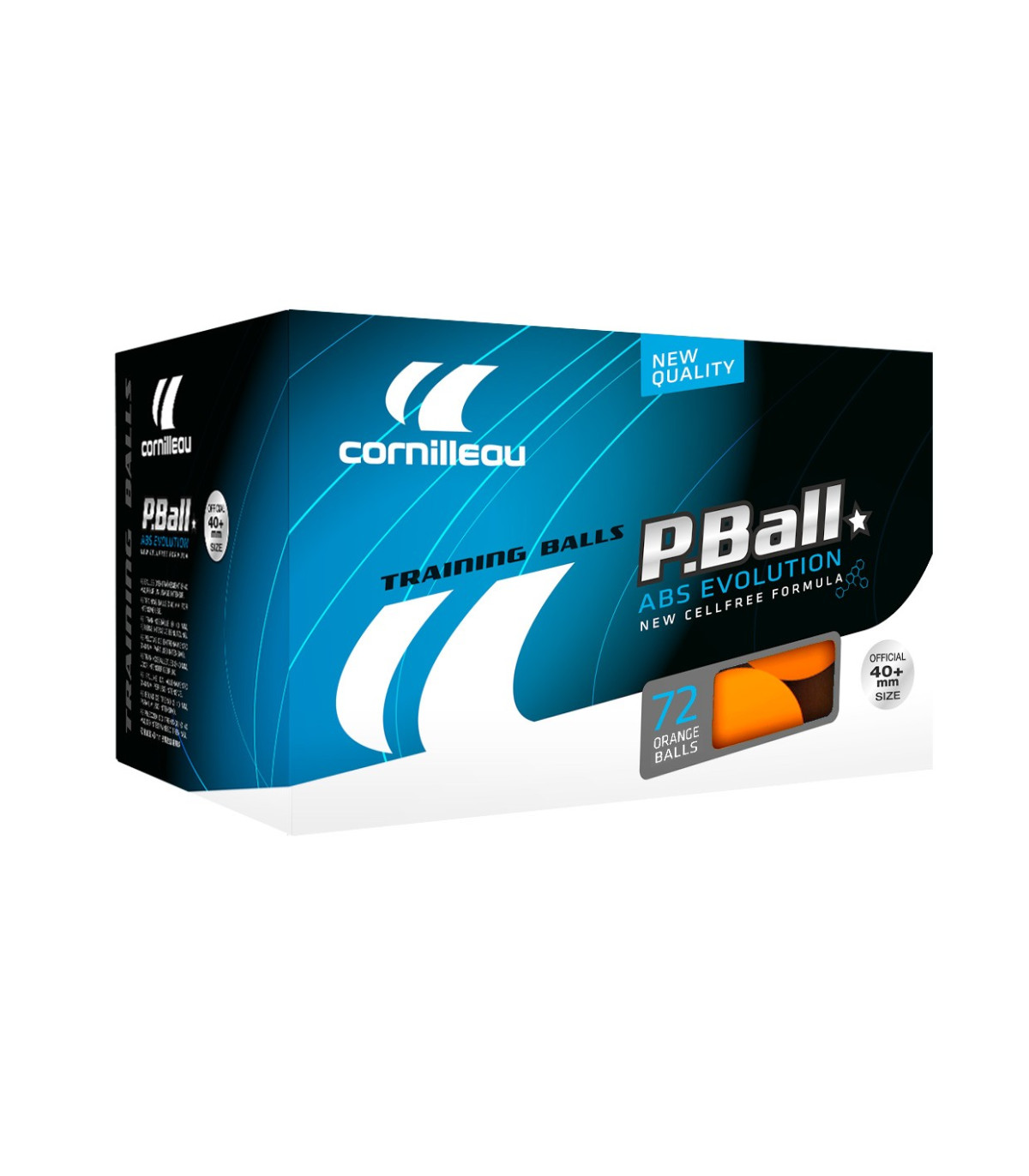 BOÎTE DE 72 BALLES ORANGES PING PONG P-BALL* EVO ITTF CORNILLEAU