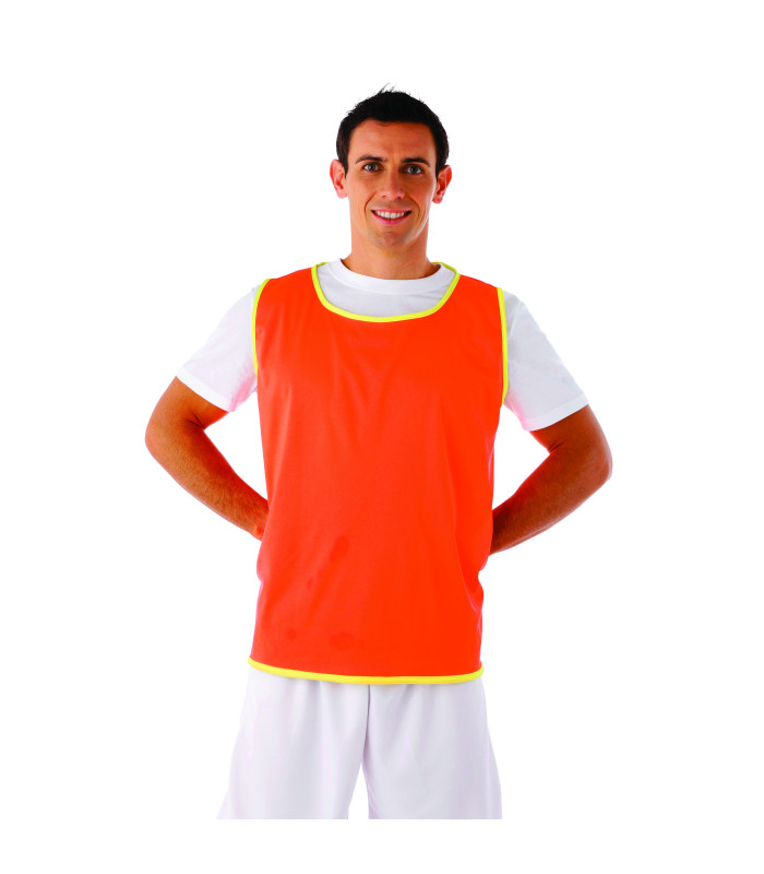CHASUBLE RUGBY REVERSIBLE ORANGE ET JAUNE