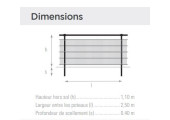 DIMENSIONS MAIN COURANTE TERRAIN DE FOOTBALL OU RUGBY