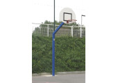 BUT DE BASKET EXTERIEUR POTEAU CARRE DEPORT 1,2M PANNEAU DEMI LUNE