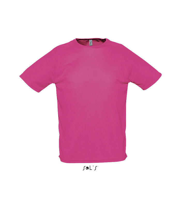 TEE SHIRT RESPIRANT SPORT HOMME ROSE FLUO