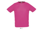 TEE SHIRT RESPIRANT SPORT HOMME ROSE FLUO