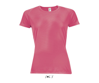 TEE SHIRT RESPIRANT SPORT FEMME CORAIL FLUO