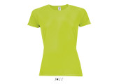 TEE SHIRT RESPIRANT SPORT FEMME VERT FLUO