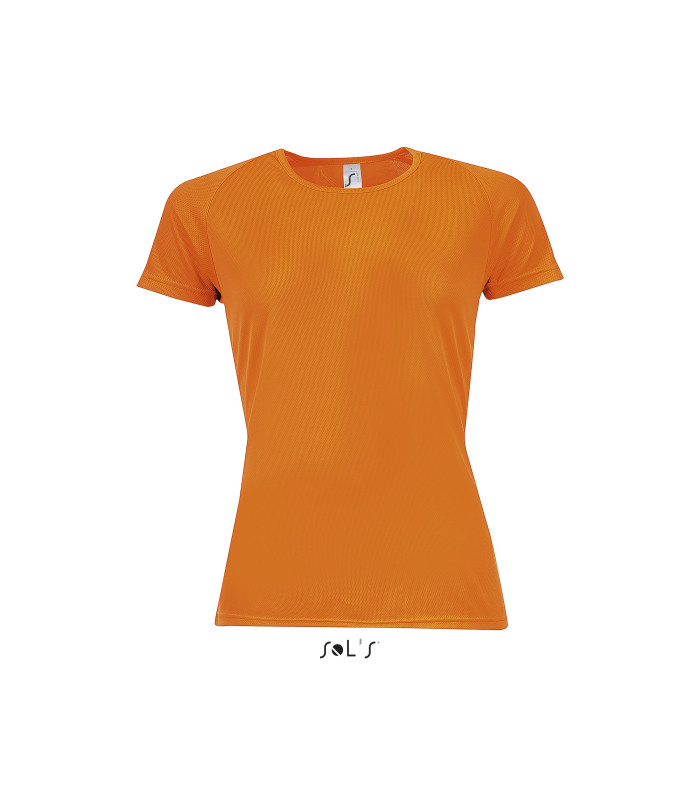 TEE SHIRT RESPIRANT SPORT FEMME ORANGE FLUO