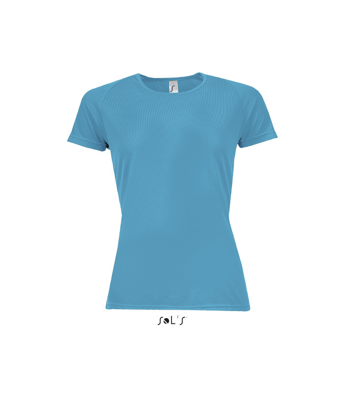 TEE SHIRT RESPIRANT SPORT FEMME BLEU AZUR