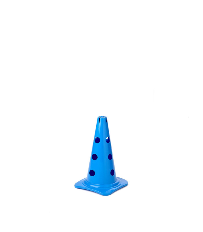 CONE DE SPORT 12 TROUS 23 CM BLEU