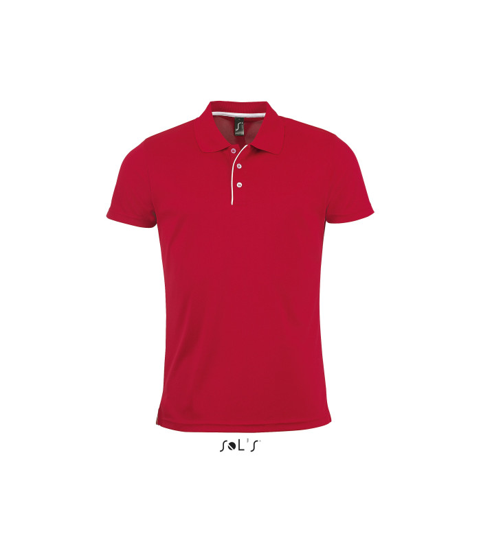 POLO  SPORT RESPIRANT HOMME ROUGE