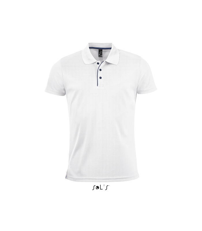 POLO  SPORT RESPIRANT HOMME BLANC