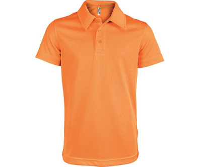POLO SPORT RESPIRANT ENFANT ORANGE