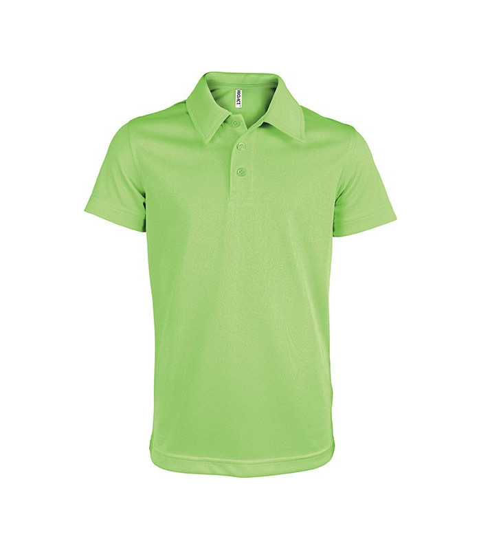 POLO SPORT RESPIRANT ENFANT VERT