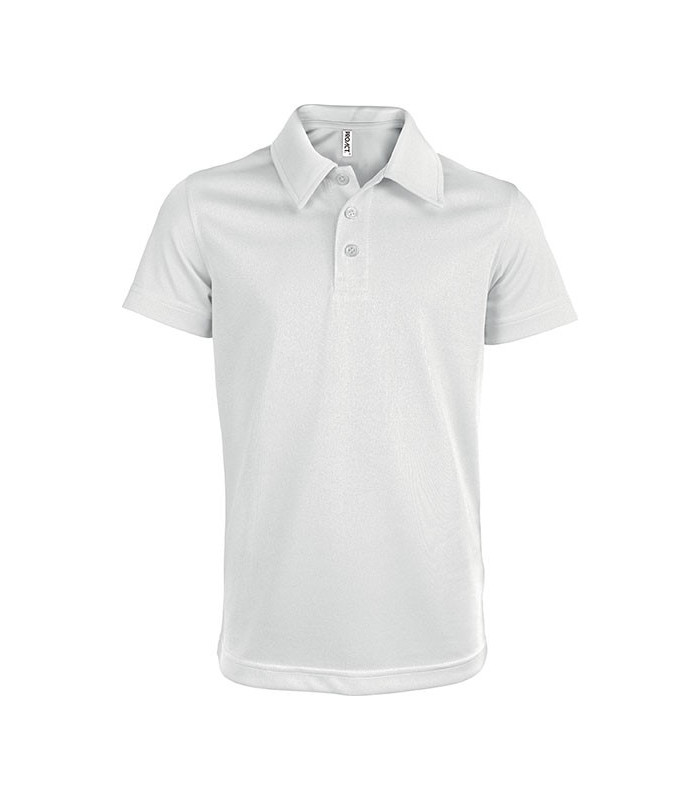 POLO SPORT RESPIRANT ENFANT BLANC