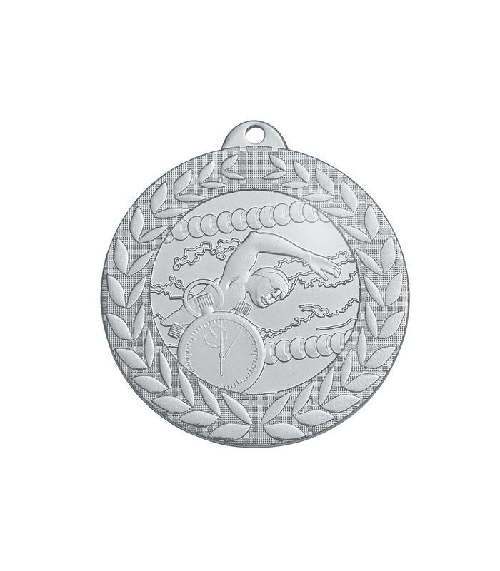 LOT DE 60 MÉDAILLES NATATION ARGENT FRAPPÉES 50 MM