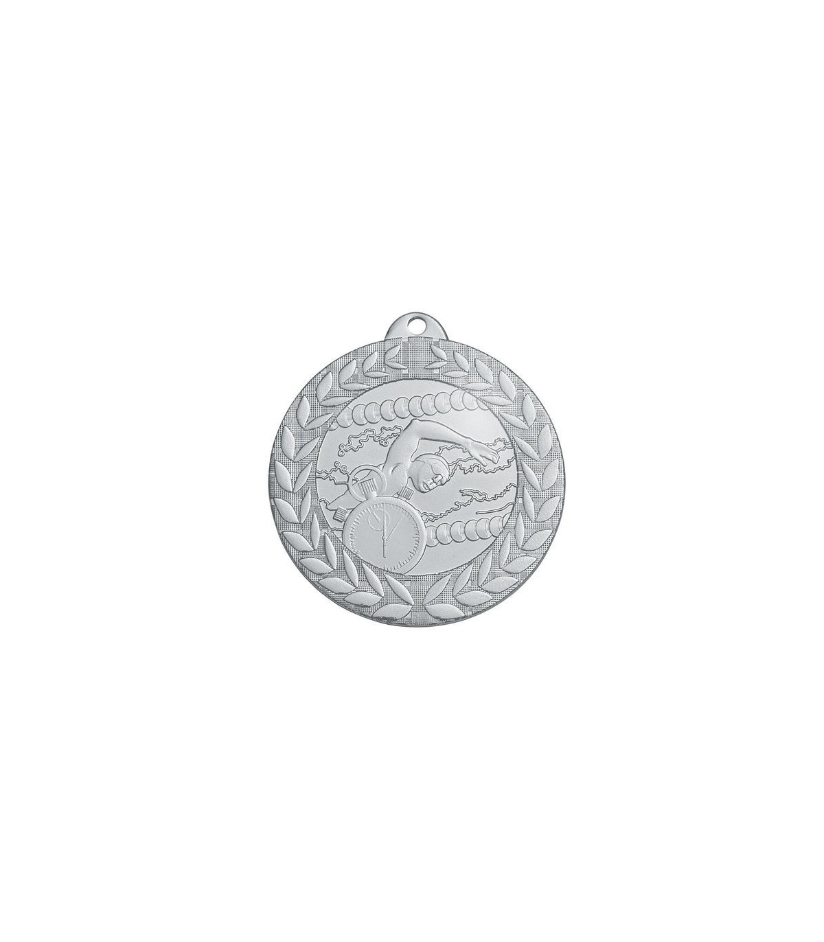 LOT DE 60 MÉDAILLES NATATION ARGENT FRAPPÉES 50 MM
