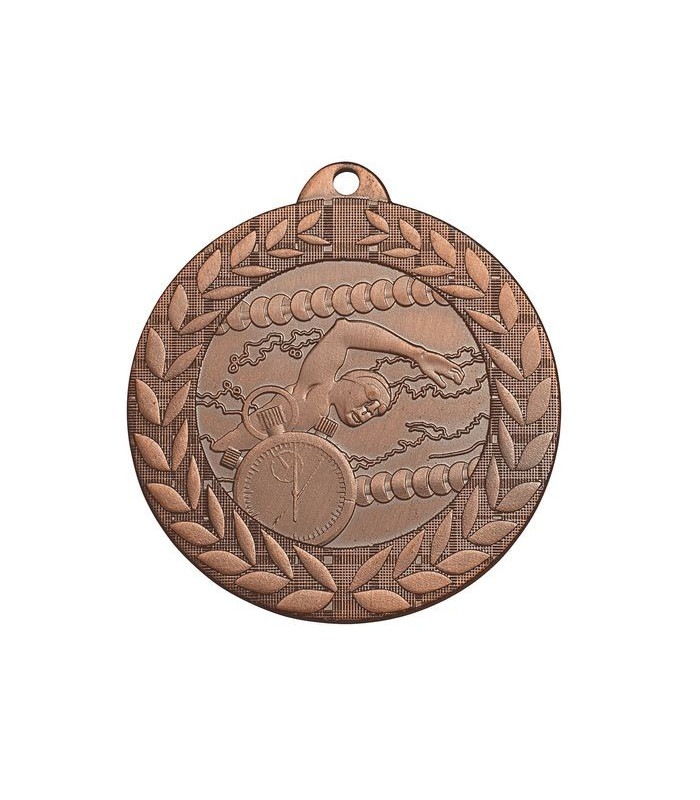 LOT DE 60 MÉDAILLES NATATION BRONZE FRAPPÉES 50 MM