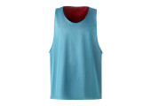 CHASUBLE DE SPORT AJOUREE REVERSIBLE BLEUE ROUGE