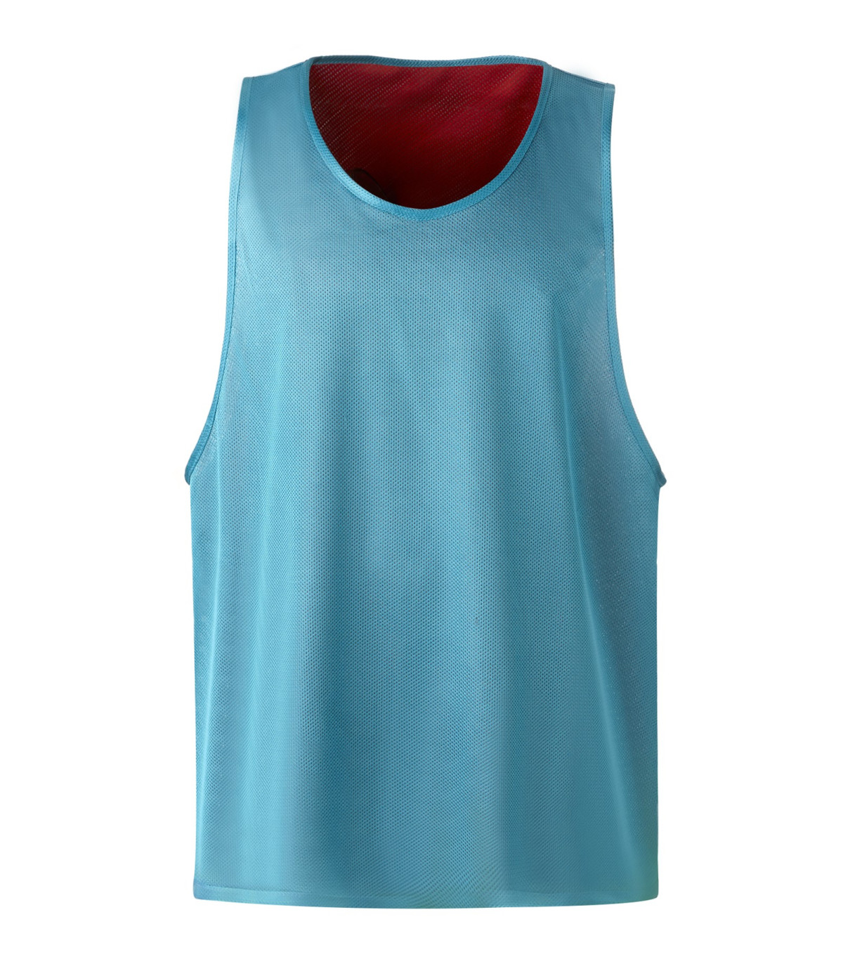 CHASUBLE DE SPORT AJOUREE REVERSIBLE BLEUE ROUGE