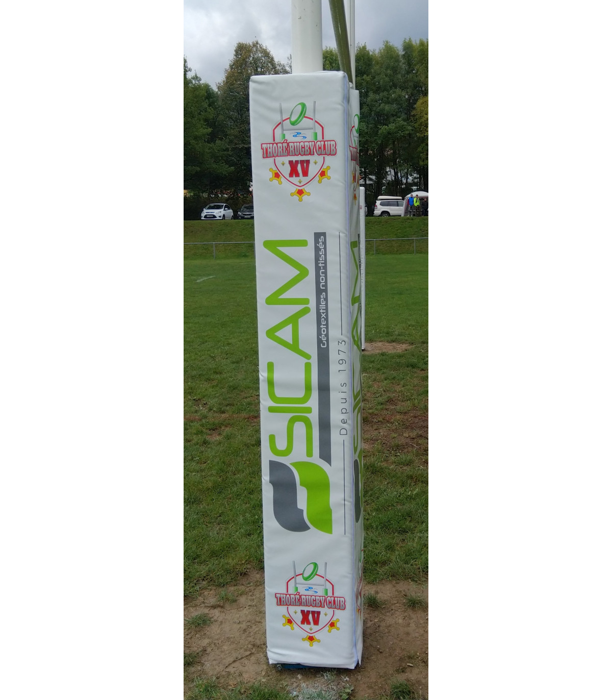 LOT DE 4 PROTECTIONS POTEAUX RUGBY PERSONNALISÉES EXEMPLE 1
