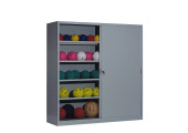 ARMOIRE SALLE DE SPORT PORTES COULISSANTES PORTES GRISES